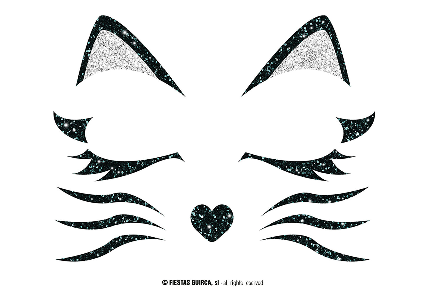 Katze Glitter Gesichtsaufkleber 20x20 cm – Halloween & Party