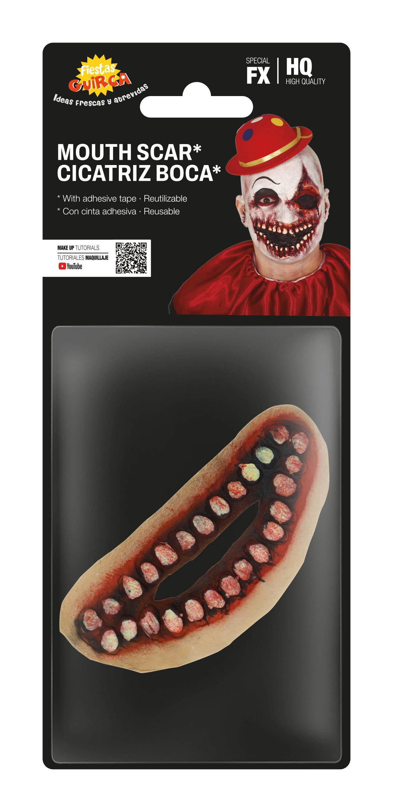 Latex Narbe am Mund – 15 cm Horror Wunde für Halloween