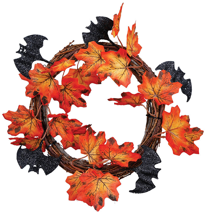 Halloween Kranz 30 cm – Schwarz & Orange – Dekoration für Türen & Wände