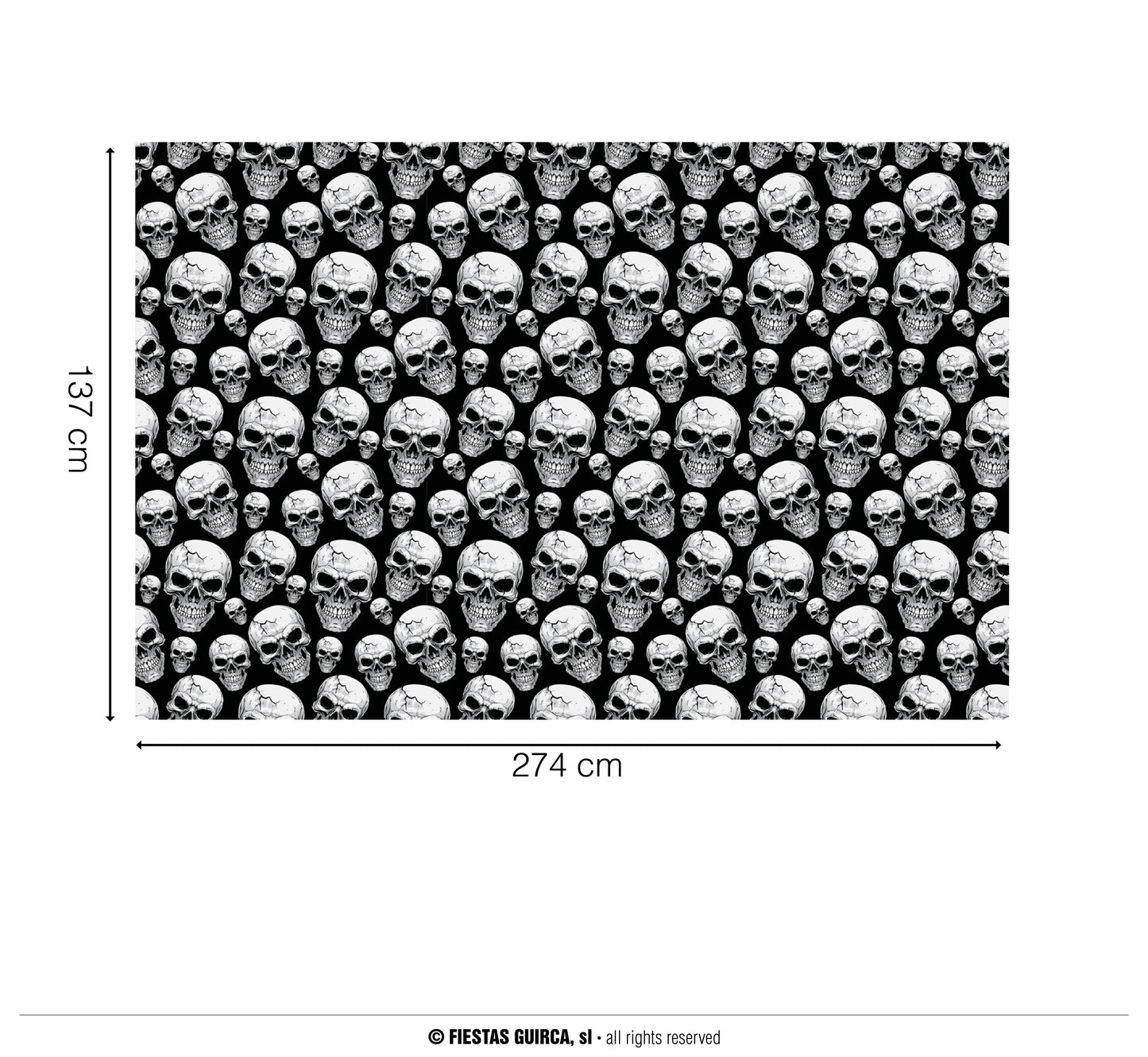 Halloween Tischdecke Totenköpfe – 137x274 cm