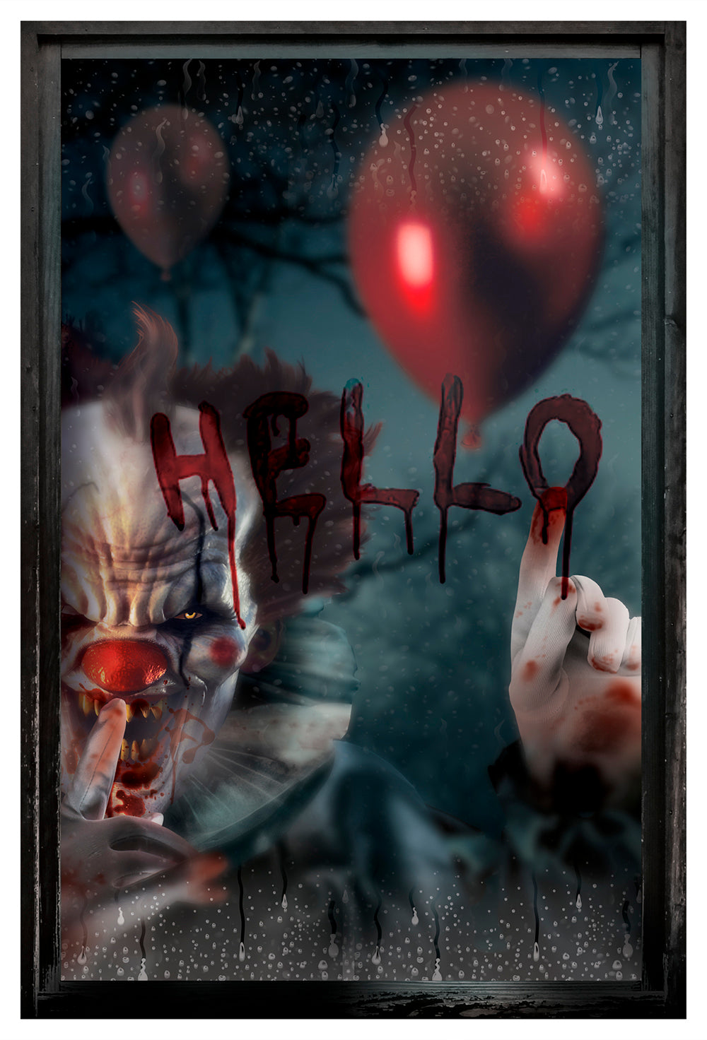 Halloween Fensterdeko Clown – 80x120 cm