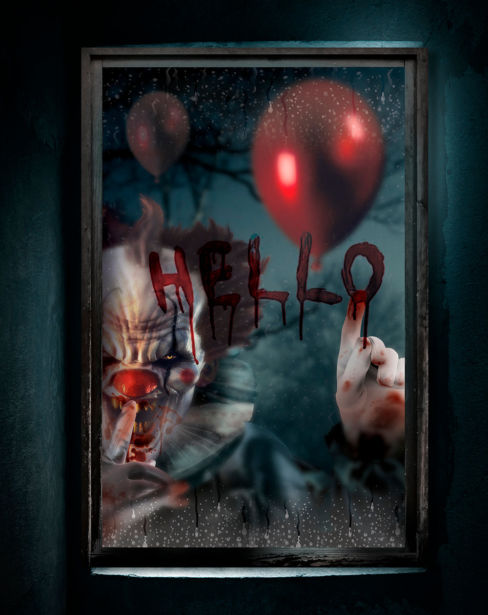 Halloween Fensterdeko Clown – 80x120 cm