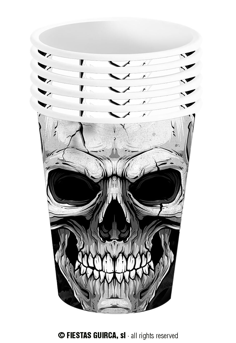 6er Set Halloween Becher Totenköpfe – 240 ml