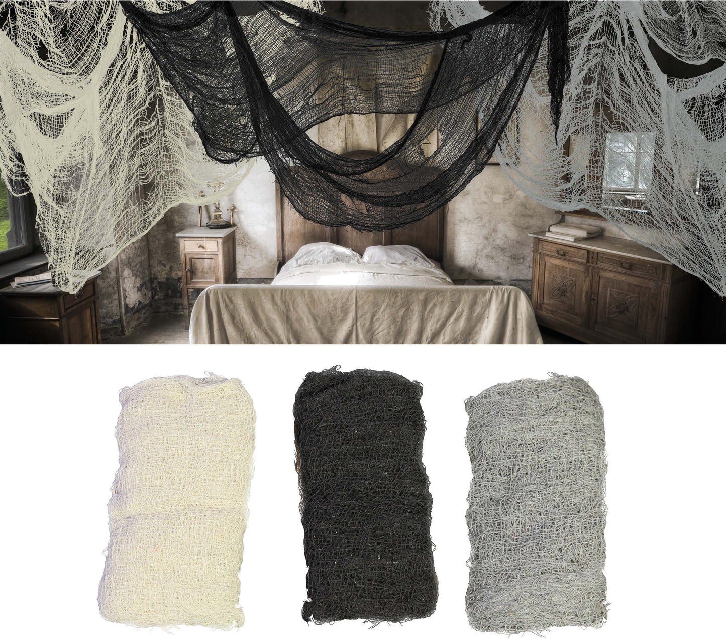 Halloween Deko-Stoffe – 76x228 cm, verschiedene Farben