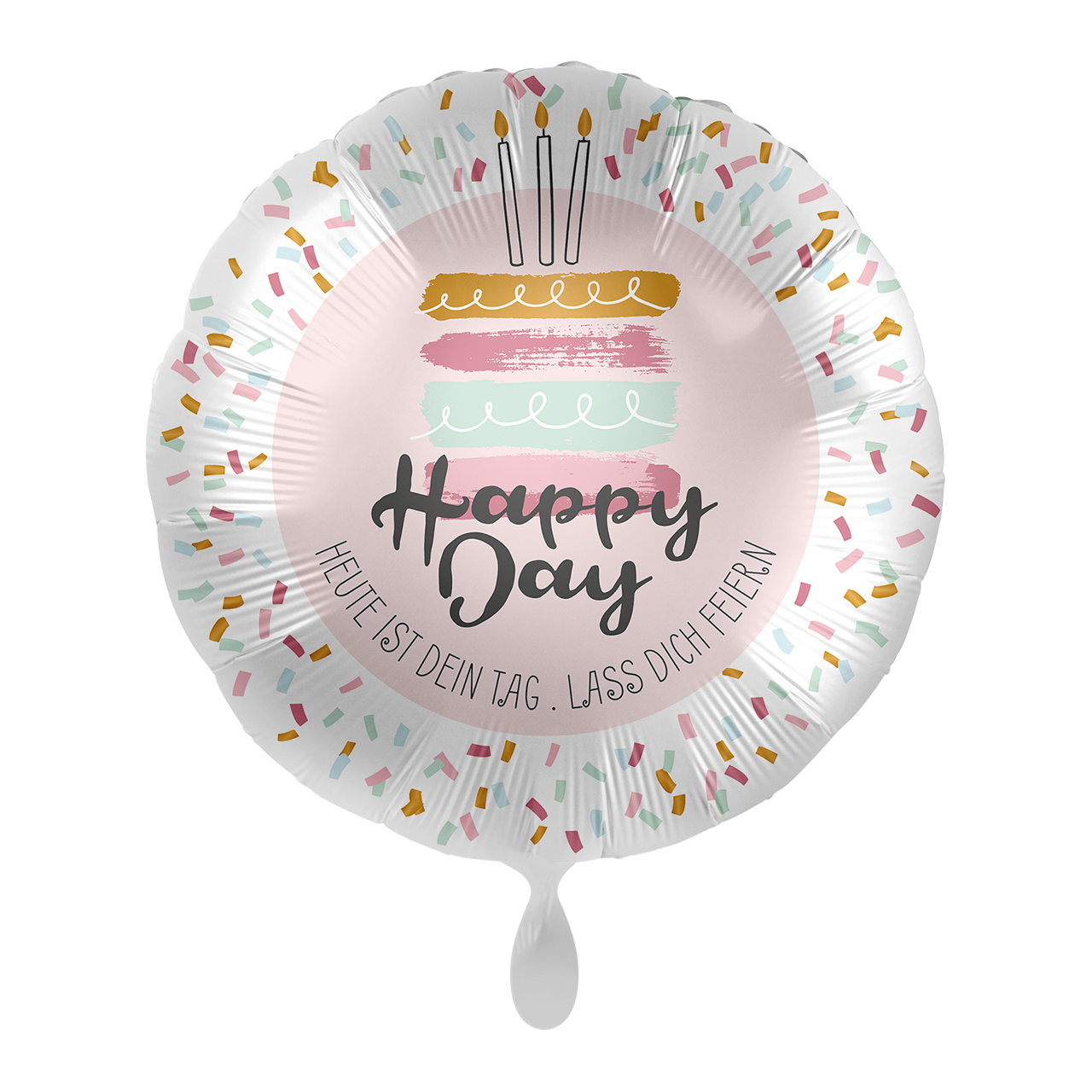 Folienballon – Happy Day Kuchen Ø 45 cm