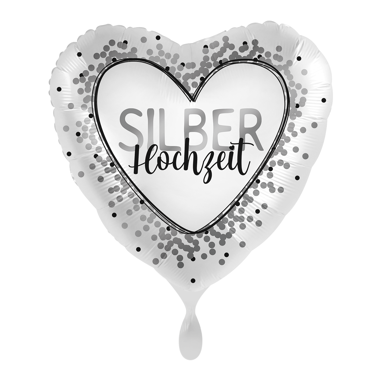 Folienballon Ø 43 cm – Hochzeit Silber & Gold