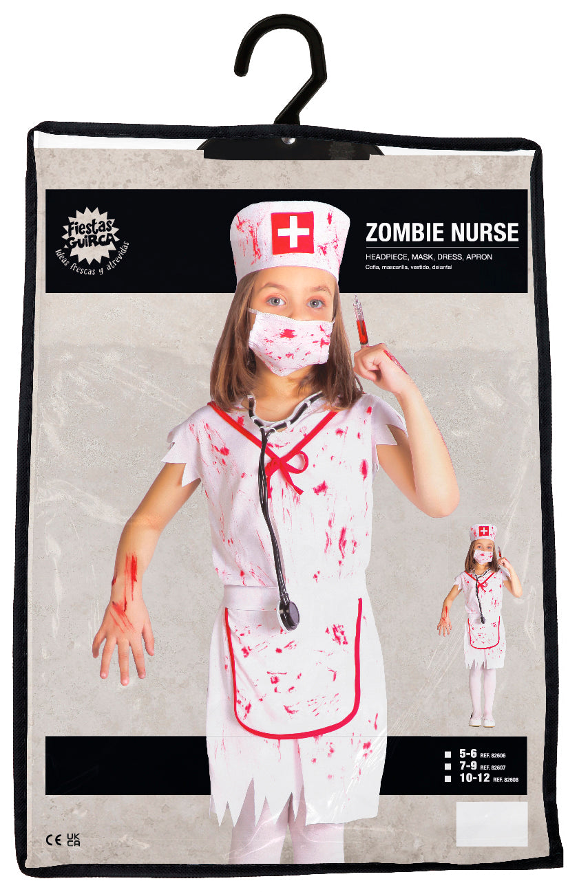 Zombie Krankenschwester Kinderkostüm – Gruseliges Halloween Outfit