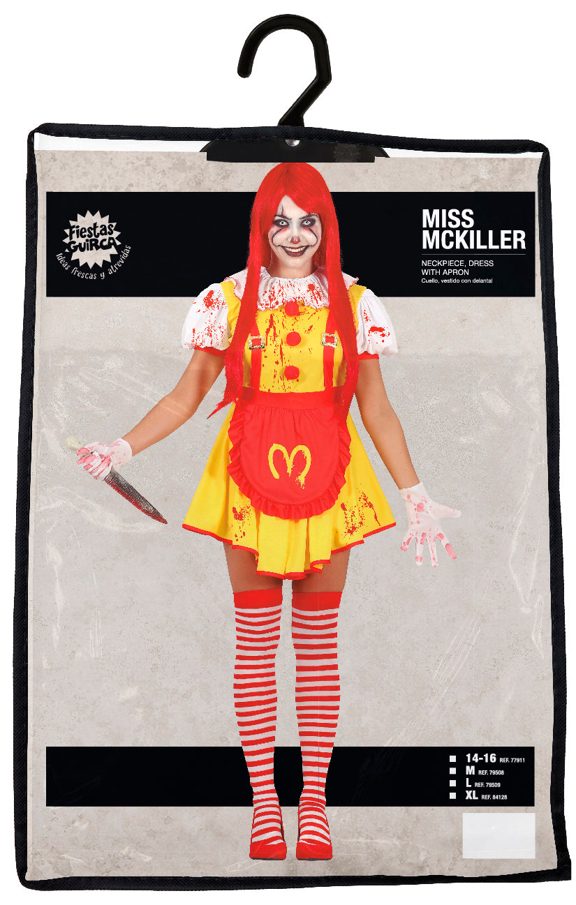 Miss McKiller Clown Damenkostüm – Gruseliges Halloween Outfit