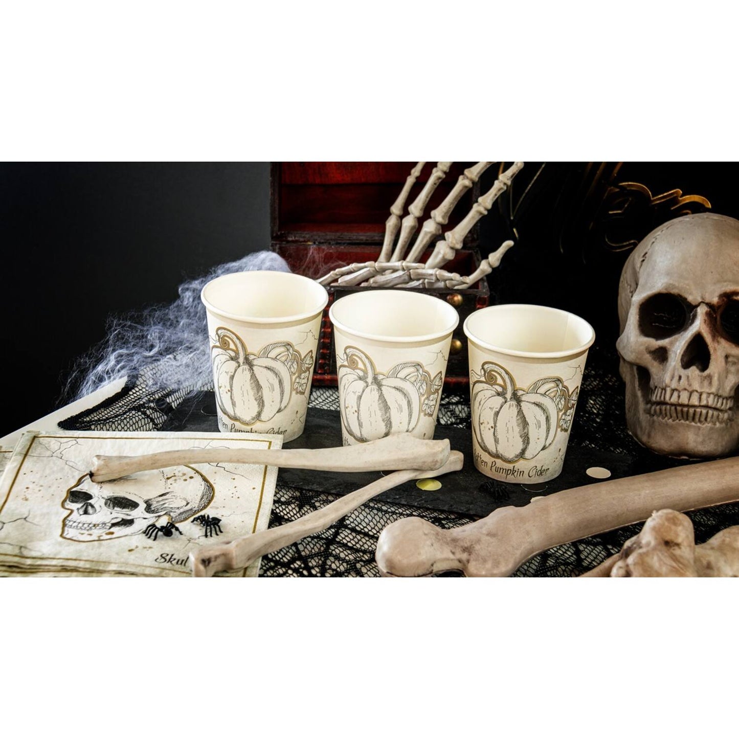 Halloween Deko-Set – Skelett in Einzelteilen, 12-teilig
