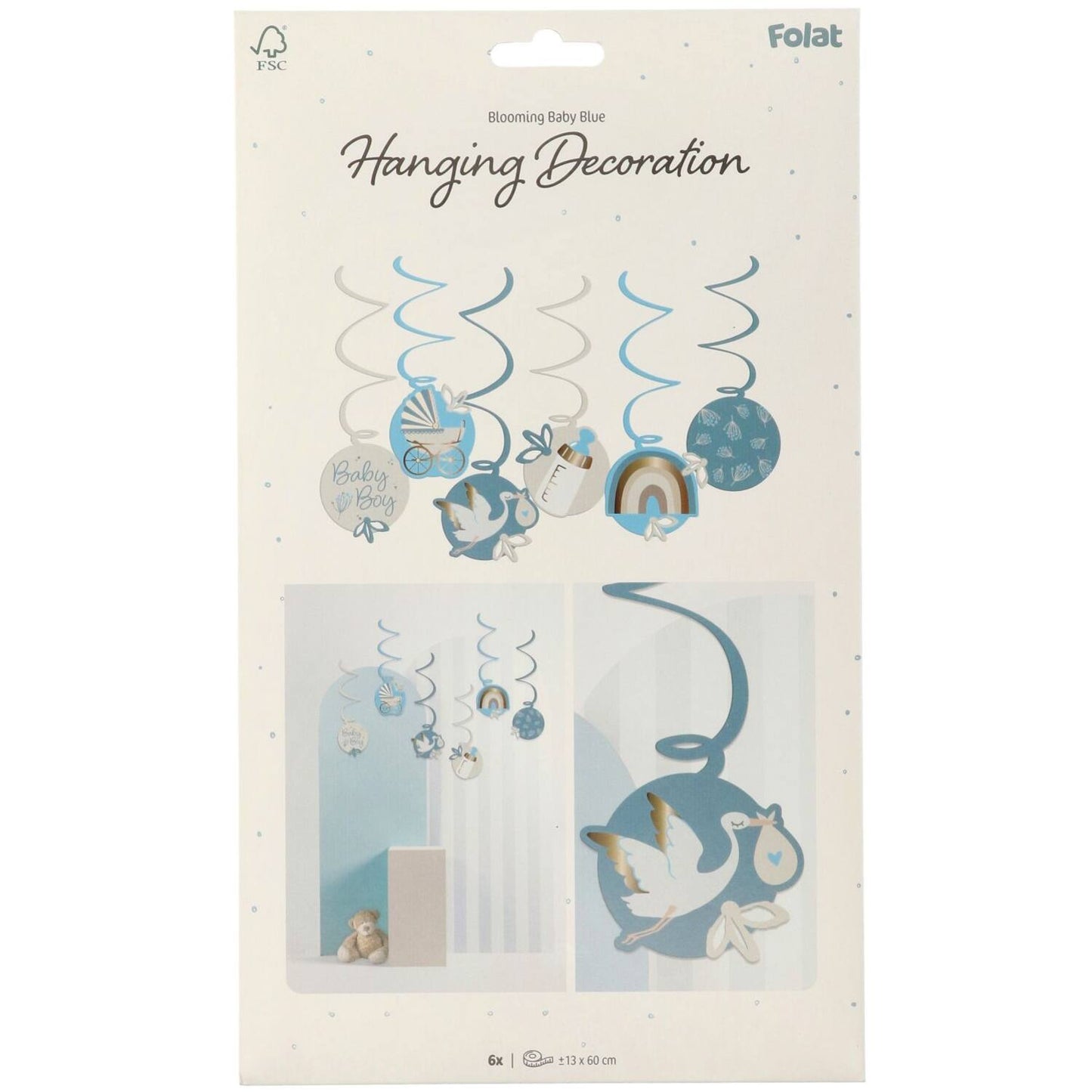 Hängespiralen „Blooming Baby boy“ – 6 Stück