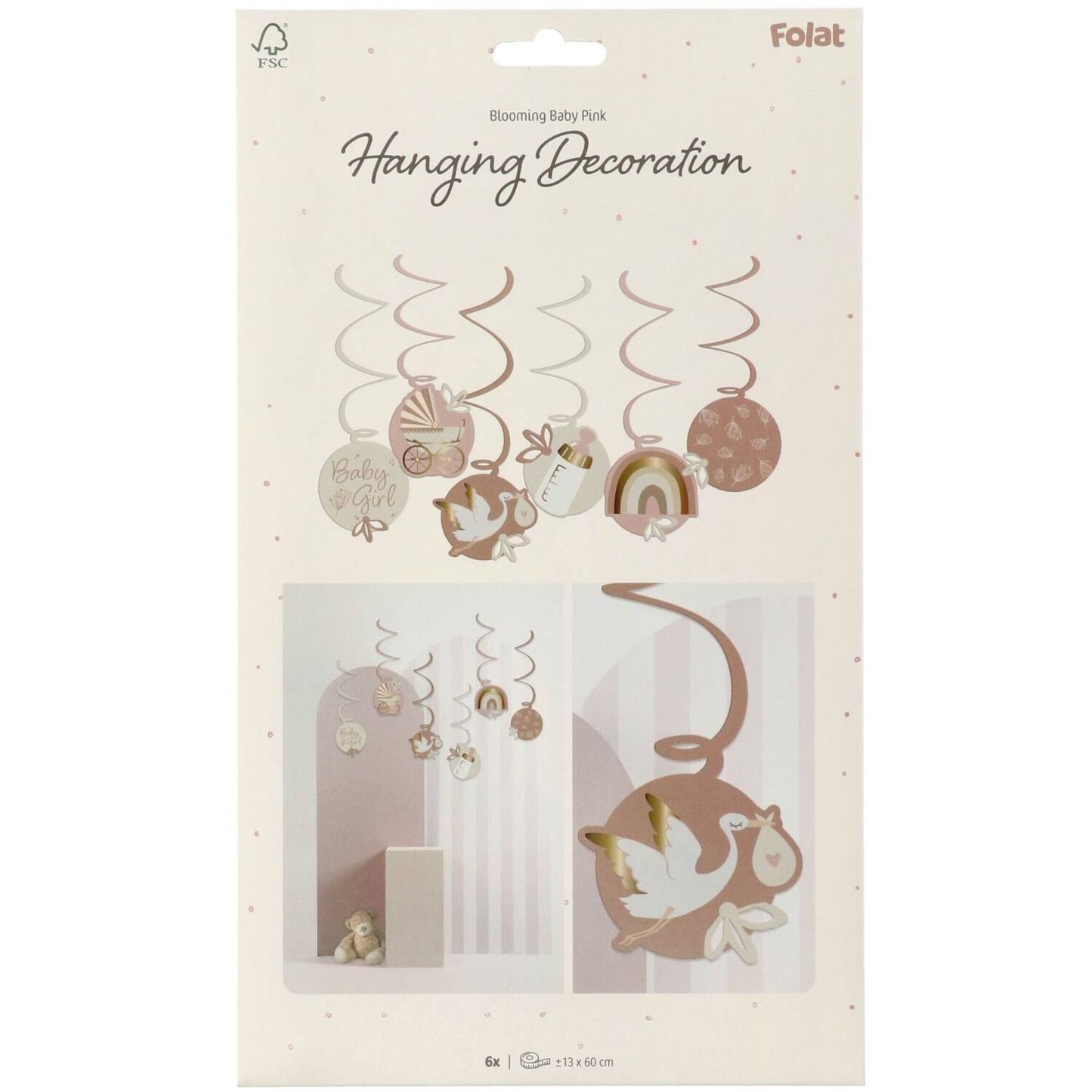 Hängespiralen „Blooming Baby Girl“ – 6 Stück