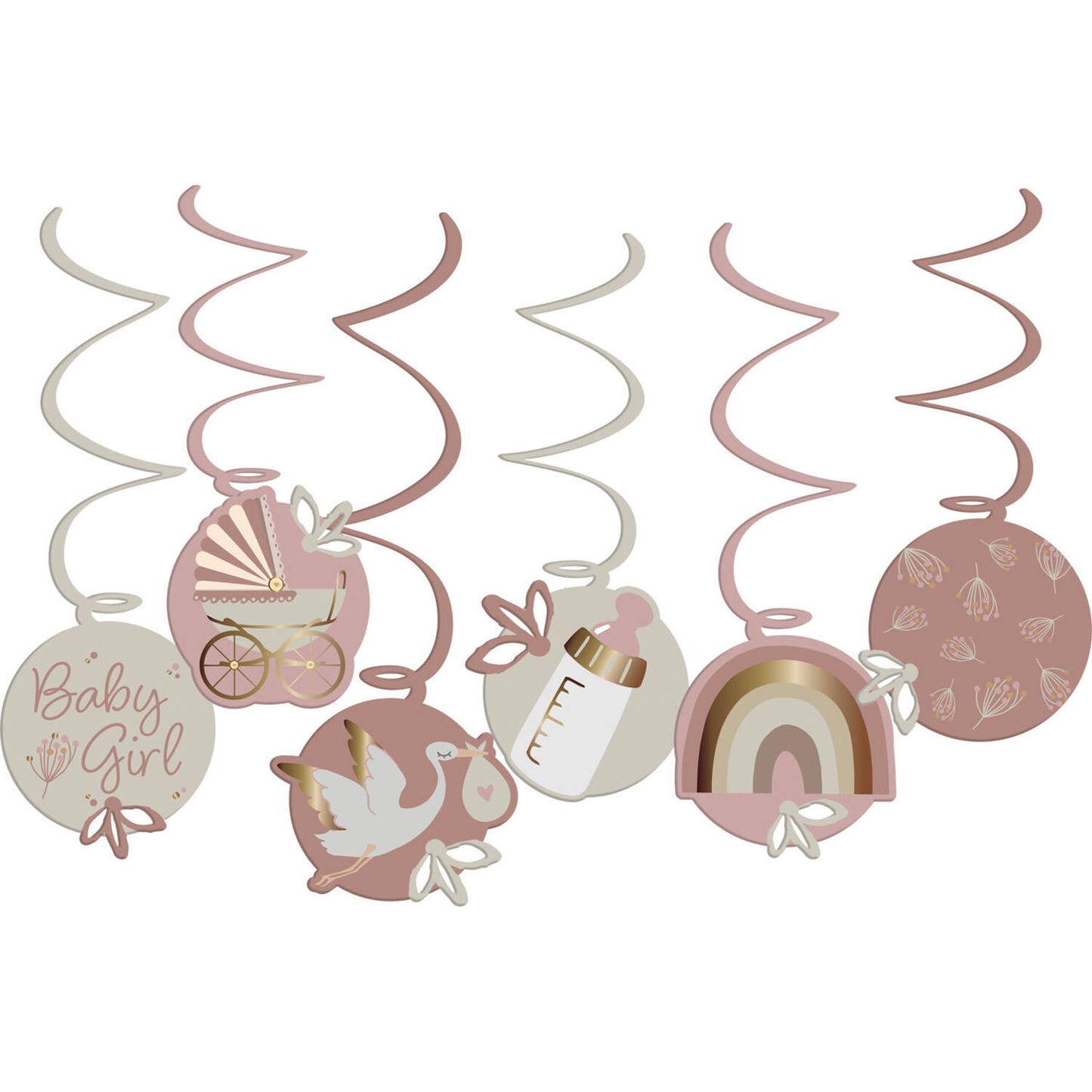 Hängespiralen „Blooming Baby Girl“ – 6 Stück