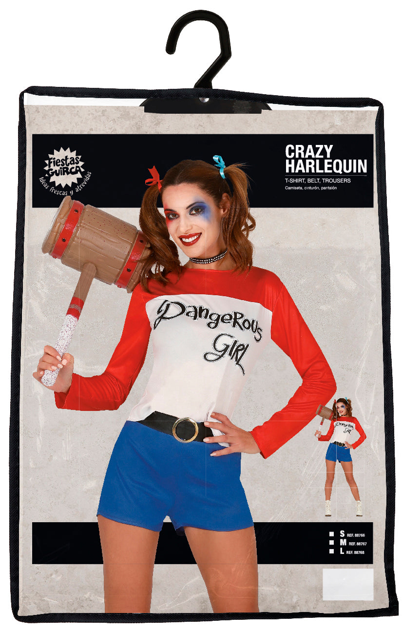 Verrückte Harlekin Kostüm Damen – Horror Verkleidung für Halloween & Party