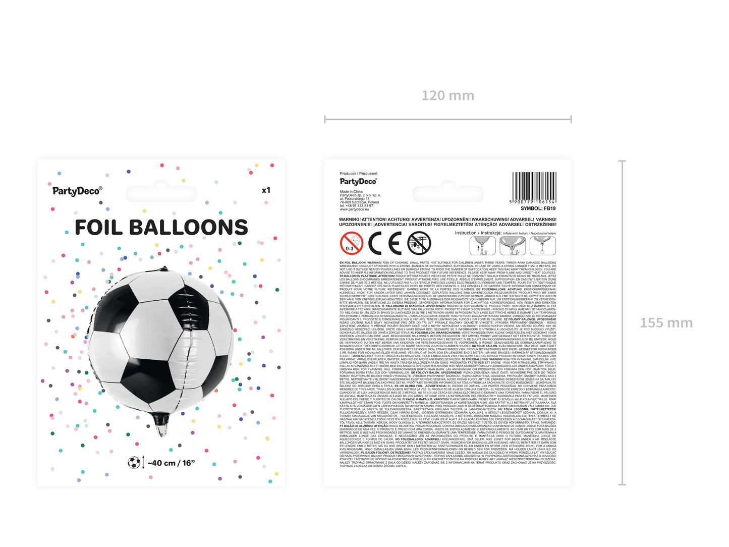 Folienballon „Ball“ – 40 cm
