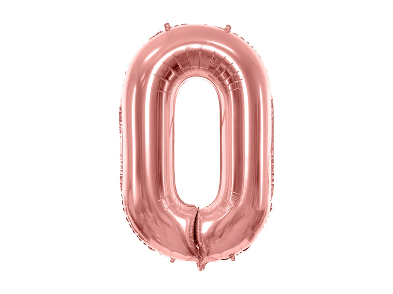 Folienballon Zahl – 86 cm, Roségold