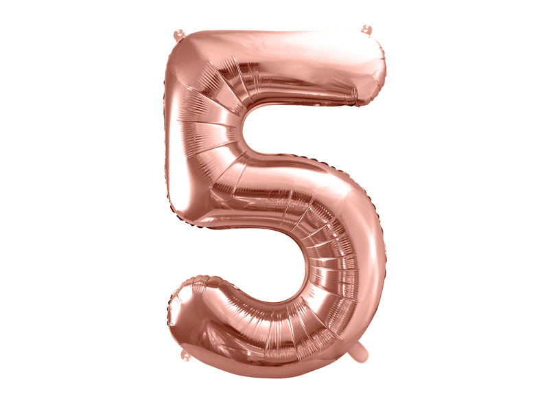 Folienballon Zahl – 86 cm, Roségold