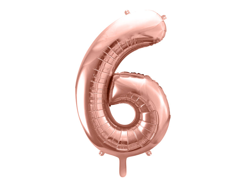 Folienballon Zahl – 86 cm, Roségold