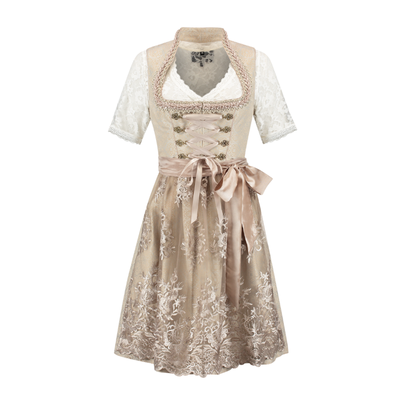 Dirndl 2-teilig, Jacquard, creme – Eleganter Look
