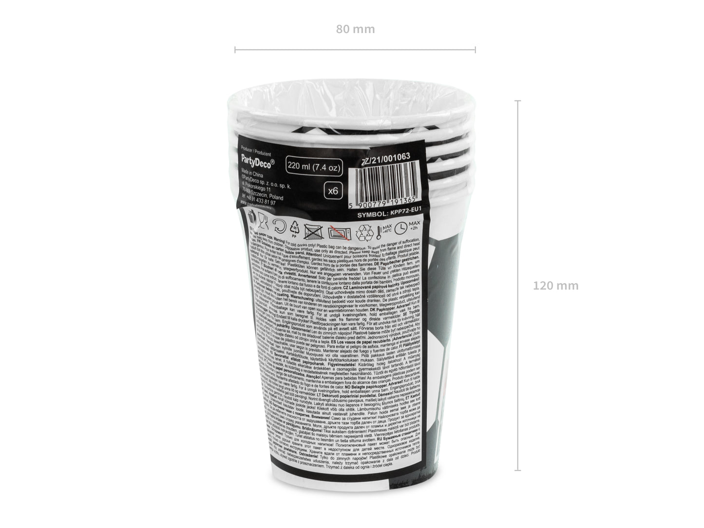 Partybecher „Ball“ – 260 ml, Mix, 6 Stück