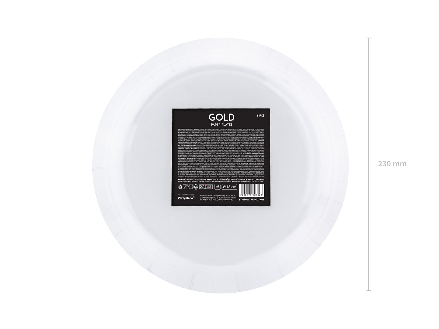 Pappteller – Gold, 23 cm, 6 Stück