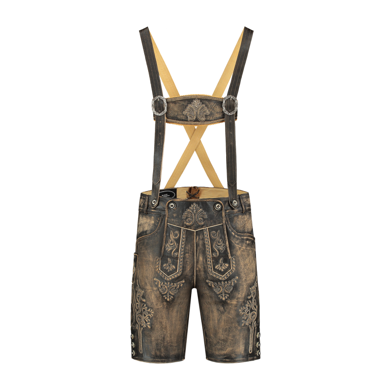 Lederhosen kurz braun vintage look antik, mit H-Träger