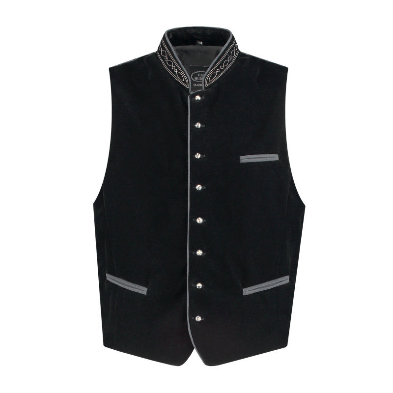 Trachtenweste Samt schwarz – Elegante Herrenweste für Trachtenoutfits