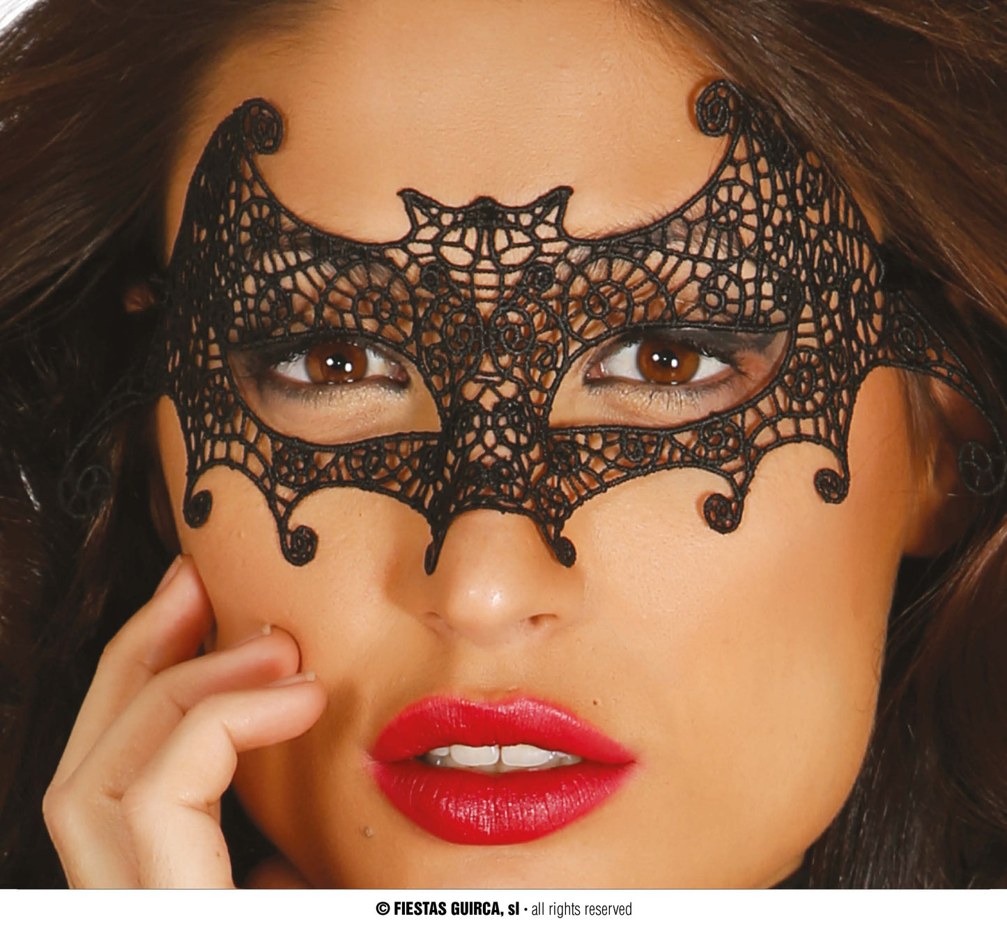 Fledermaus Augenmaske Schwarz mit Spitze