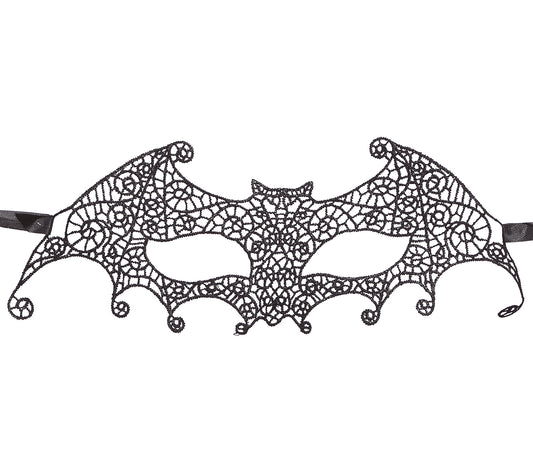 Fledermaus Augenmaske Schwarz mit Spitze