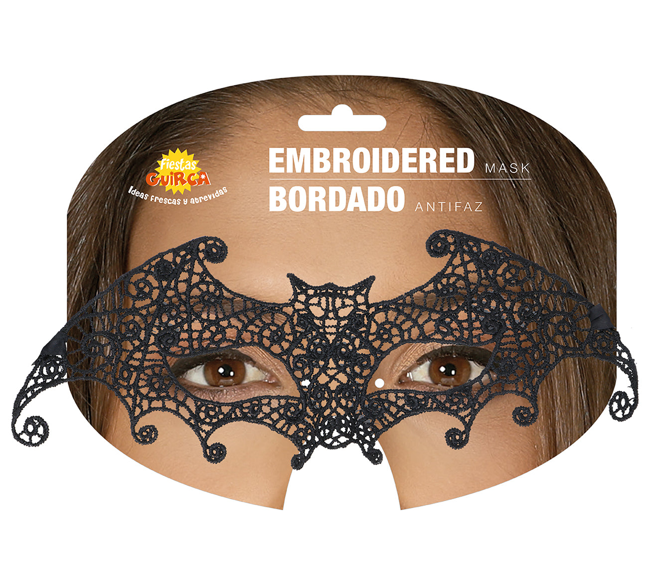 Fledermaus Augenmaske Schwarz mit Spitze