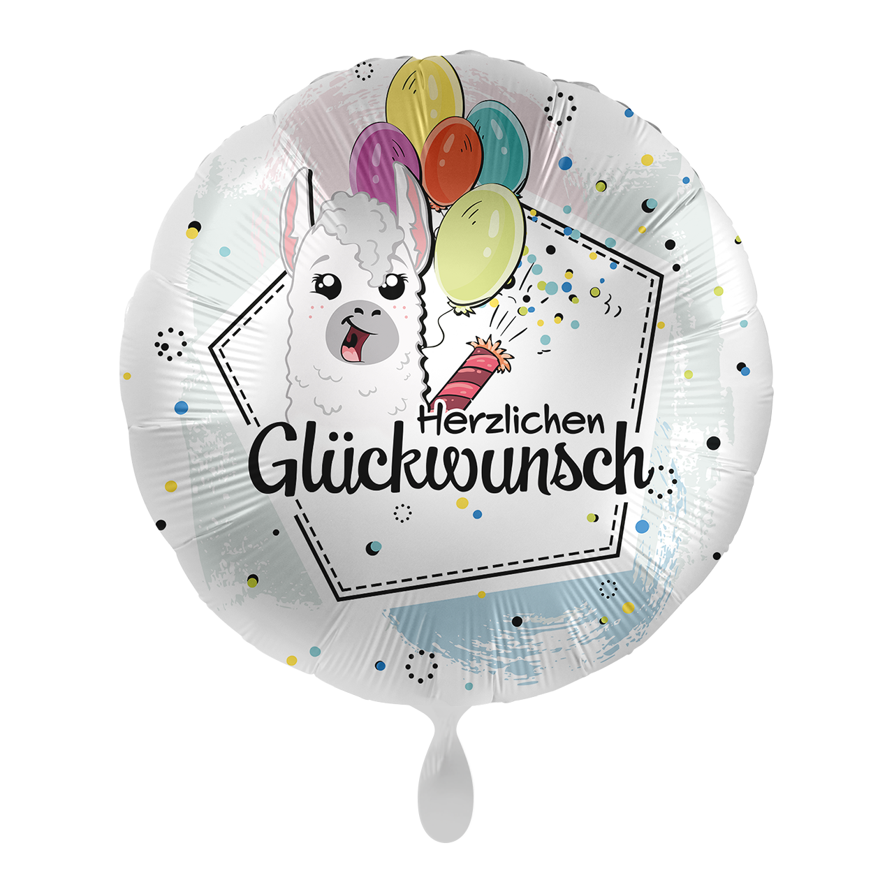 Folienballon – Lama Herzlichen Glückwunsch Ø 45 cm