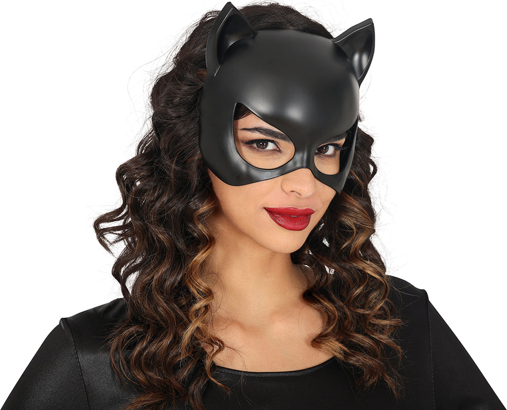 Verführerische Schwarze Katze Maske – PVC Halbmaske für Damen