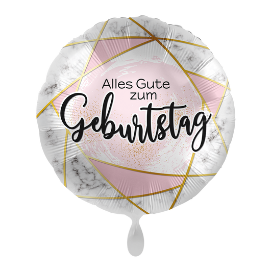 Folienballon – Geburtstag Marmor Design Ø 45 cm