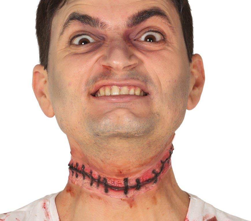 Latex Narbe genäht – 25 cm Horror Wunde für Halloween