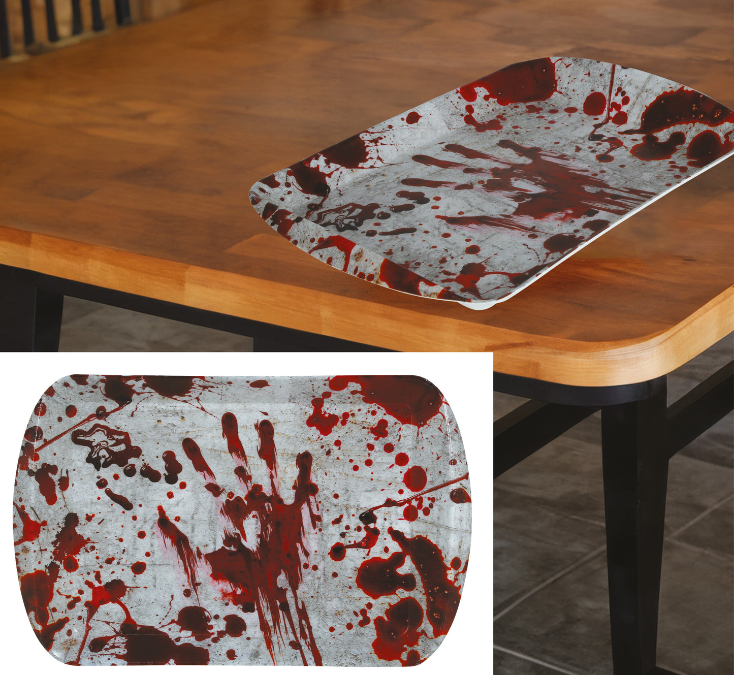 Halloween Tablett mit Blutflecken – 29x15x3,5 cm