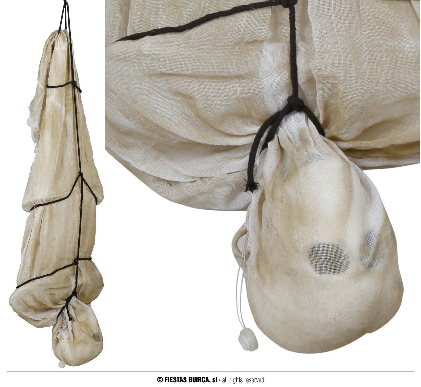 Hängefigur Leiche im Sack 170 cm – mit Licht, Sound & Bewegung
