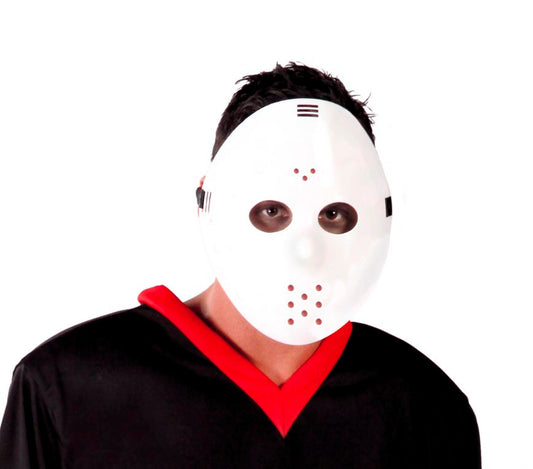 Weiße Hockeymaske aus PVC – Horror & Kostümmaske für Halloween