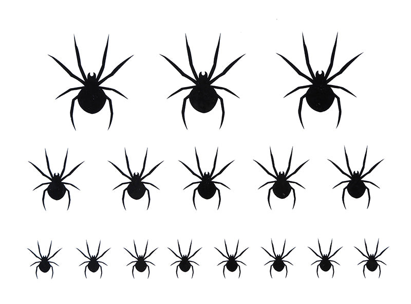 Spinnen Klebe-Tattoos – 32 Stück Horror Tattoos für Halloween