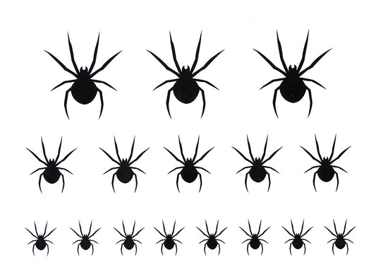 Spinnen Klebe-Tattoos – 32 Stück Horror Tattoos für Halloween