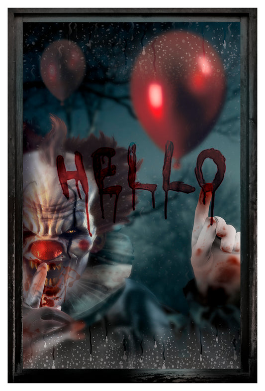 Halloween Fensterdeko Clown – 80x120 cm