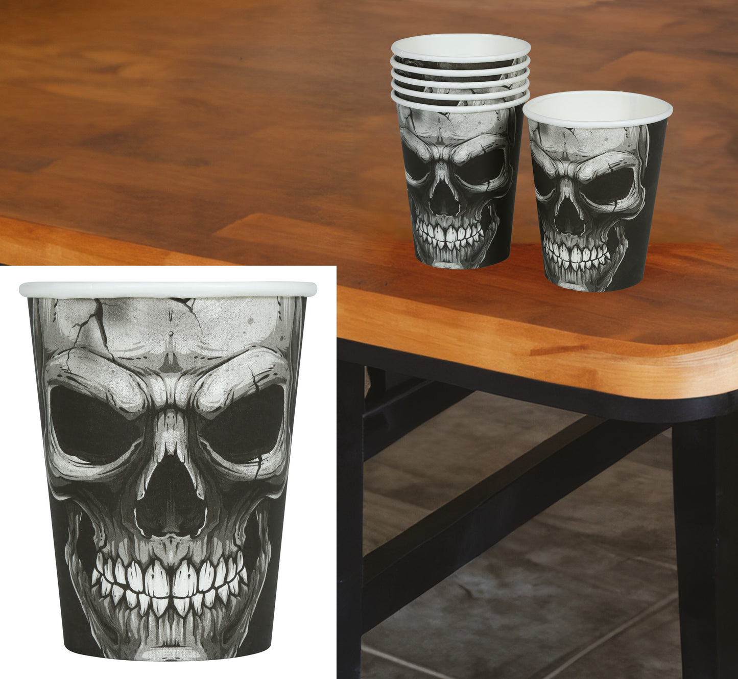 6er Set Halloween Becher Totenköpfe – 240 ml