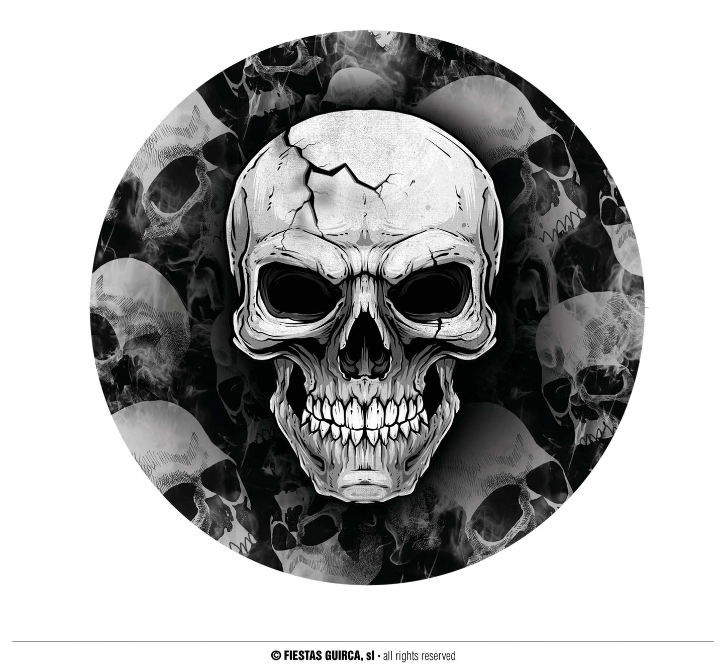 6er Set Halloween Teller Totenköpfe – 23 cm