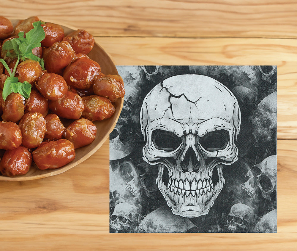 20er Set Halloween Servietten Totenköpfe – 16x16 cm