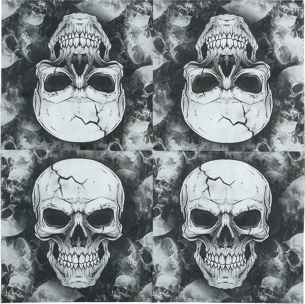 20er Set Halloween Servietten Totenköpfe – 16x16 cm
