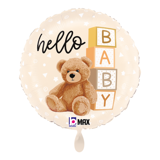 Ballon – Hello Baby Teddy Bear Folienballon Ø 45 cm