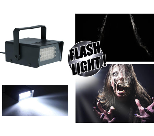 Blitzleuchte 12x8x5 cm – 35 W mit Stromkabel für Halloween & Event