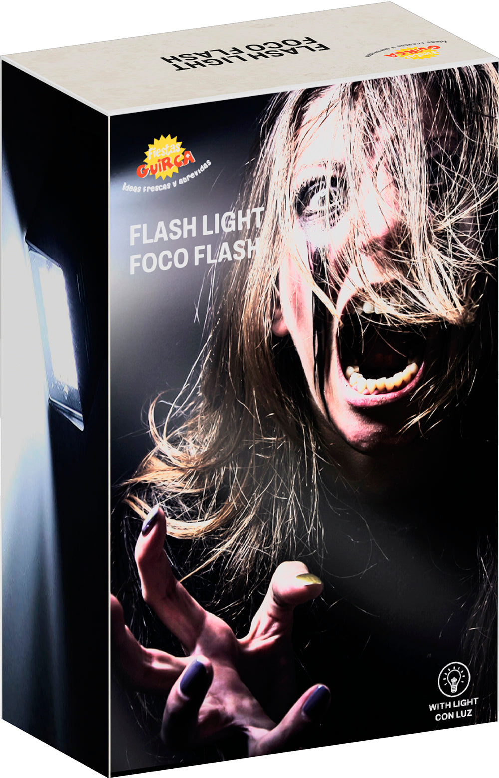 Blitzleuchte 12x8x5 cm – 35 W mit Stromkabel für Halloween & Event