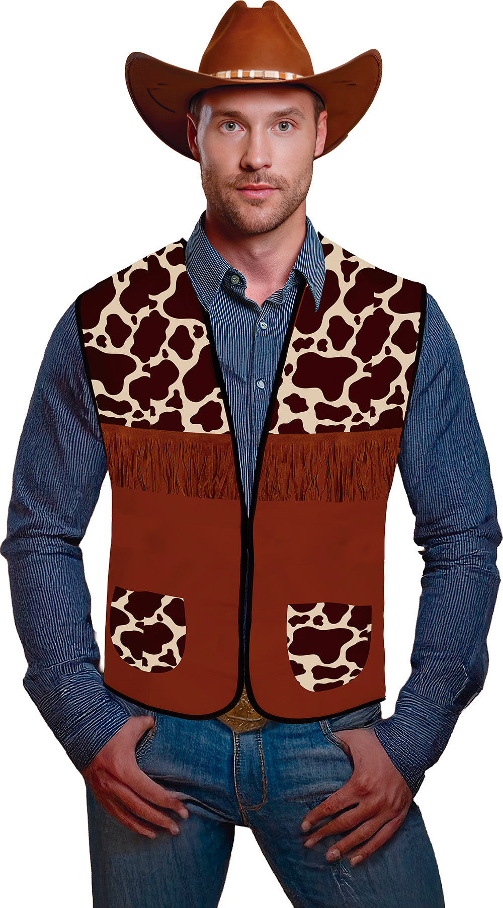 Braune Cowboy-Weste – authentisches Western-Kostüm-Accessoire