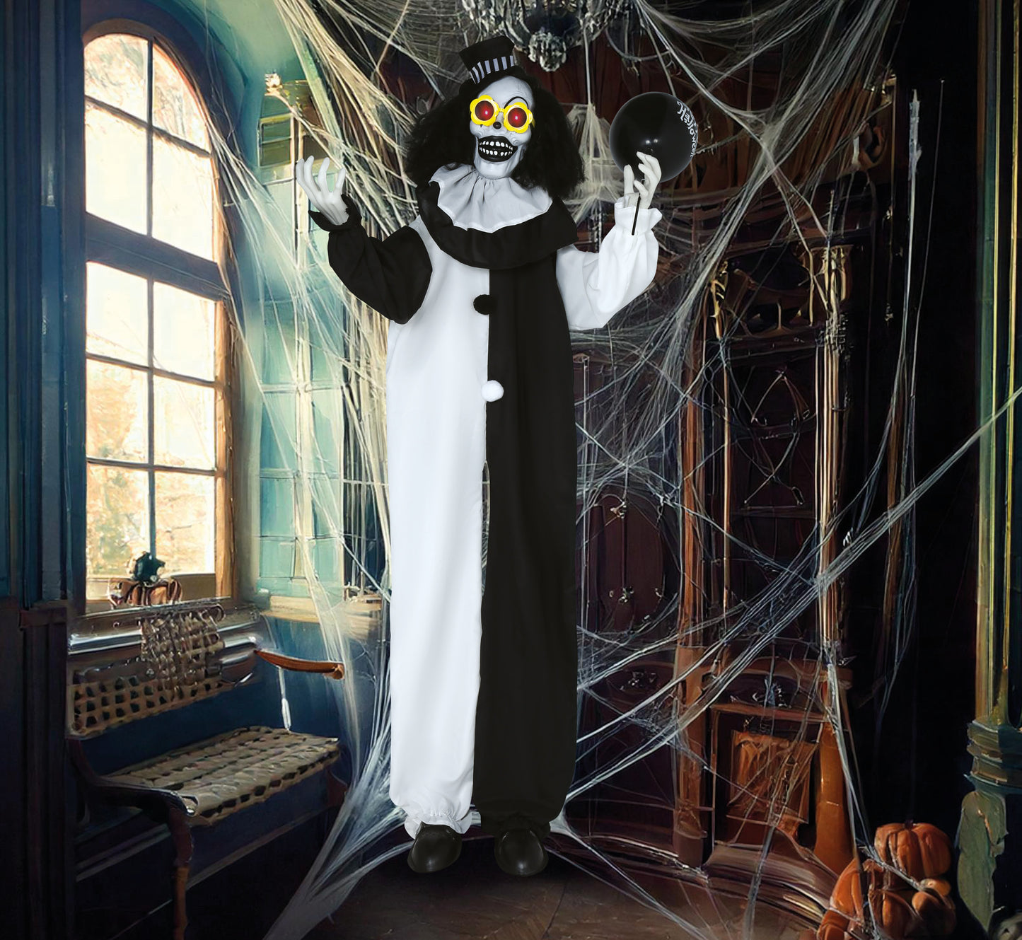 Terrorific Horror Clown Dekofigur 170 cm – mit Licht, Sound & Bewegung