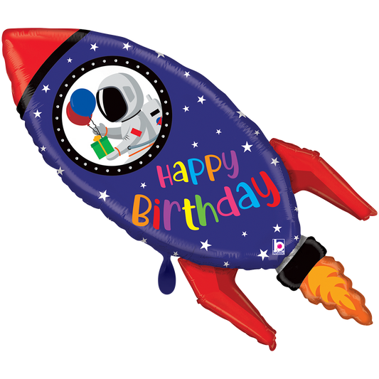 XXL Ballon – Birthday Rocket Folienballon 70x68 cm