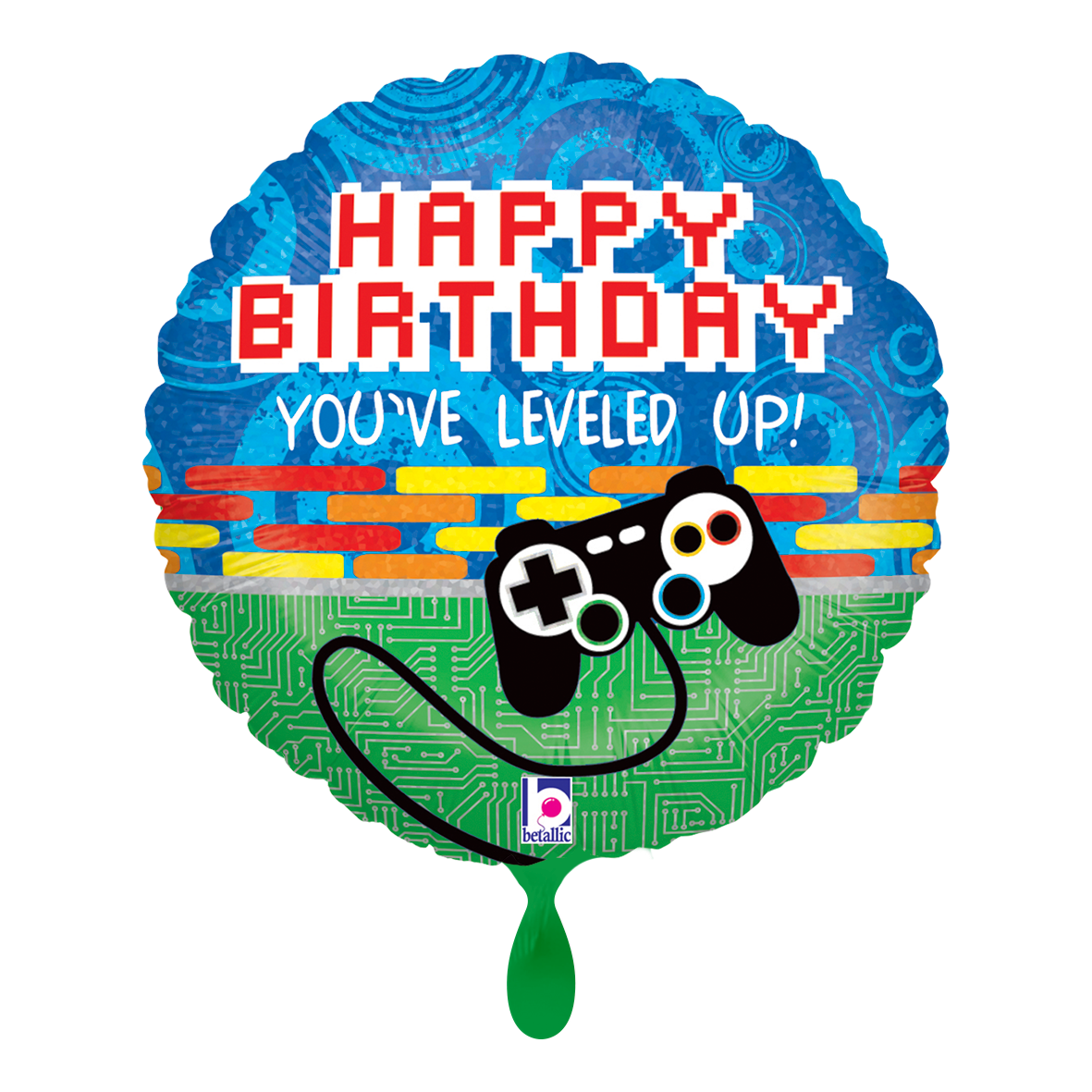 Ballon – Game Controller „Happy Birthday“ Folienballon Ø 45 cm